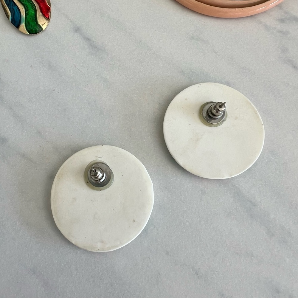 Painted Floral Post Earring - Picture 3 of 4
